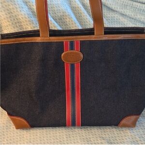 Coach Denim and Leather Weekender Tote Bag Vintage Y2K EUC C04K-5436 RARE